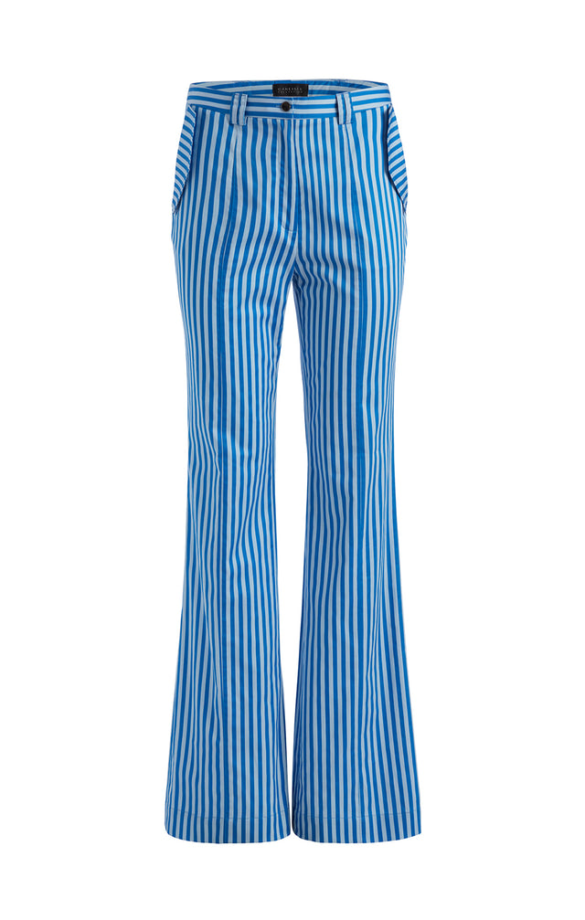 Tissot - Striped Stretch Cotton Sateen Pants - IMAGE