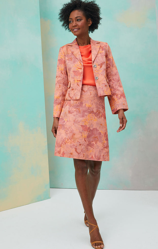 Marais - Italian Floral Jacquard Skirt - IMAGE