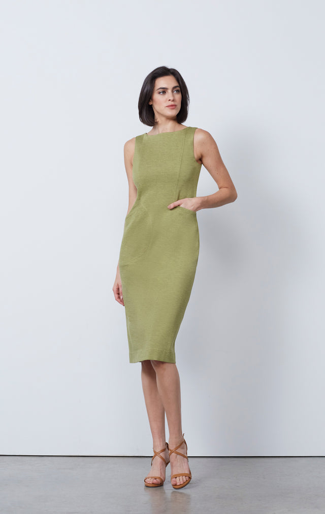 Claire - Italian Ponte Knit Sheath Dress - IMAGE