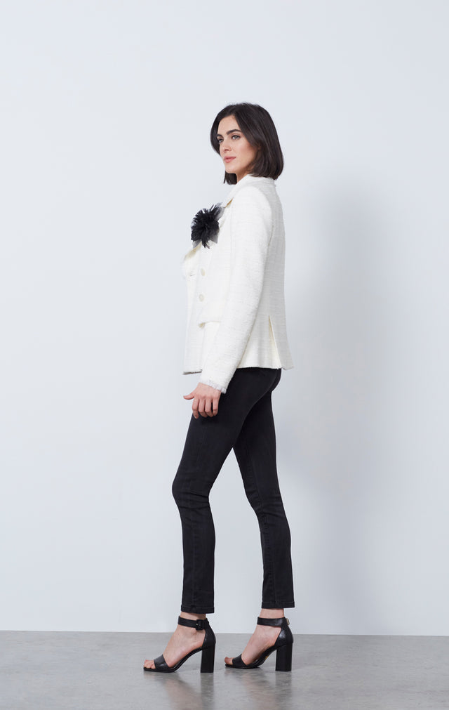 Deneuve - Fringed French Tweed Portrait Jacket - IMAGE