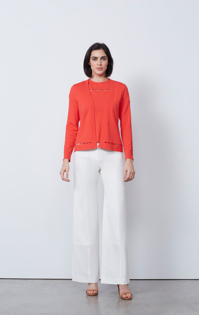 Godard-Cardi - Silky Knit Red Cardigan Sweater - IMAGE