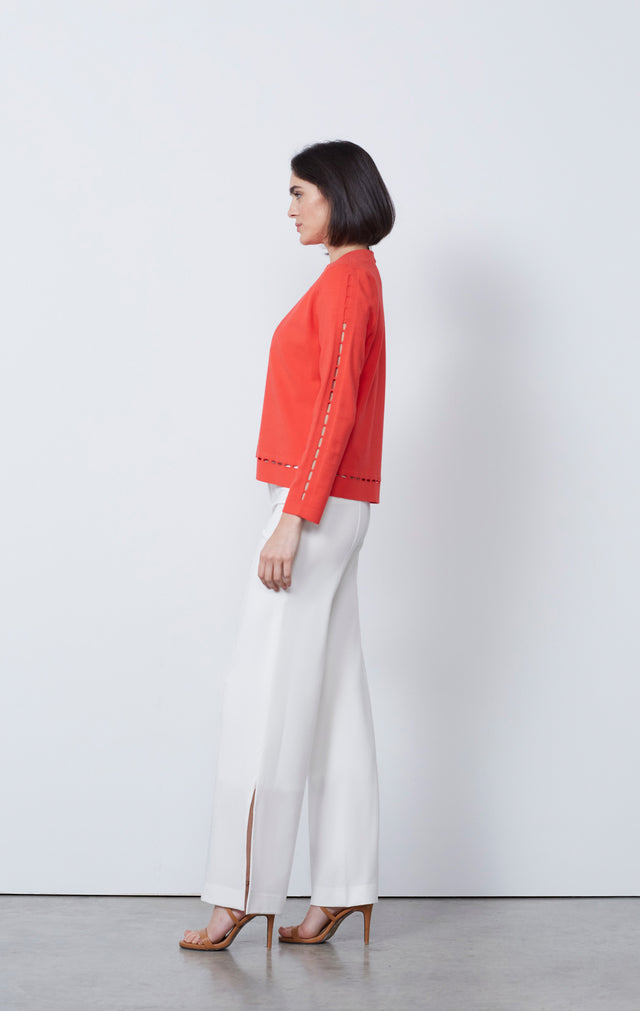 Godard-Cardi - Silky Knit Red Cardigan Sweater - IMAGE