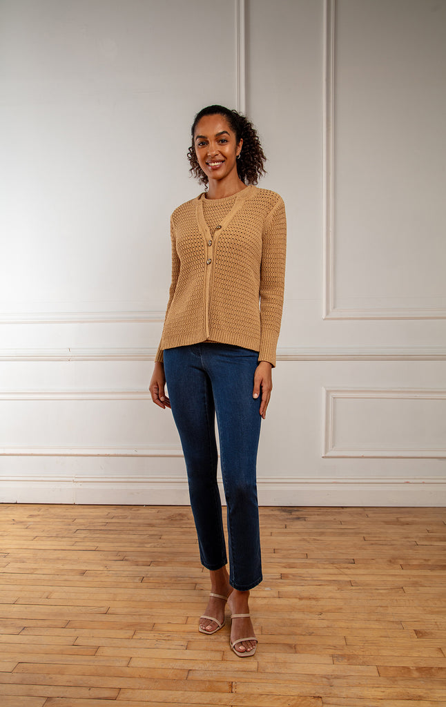 Espresso -Sustainable Cotton Cable Shell - Carlisle Collection