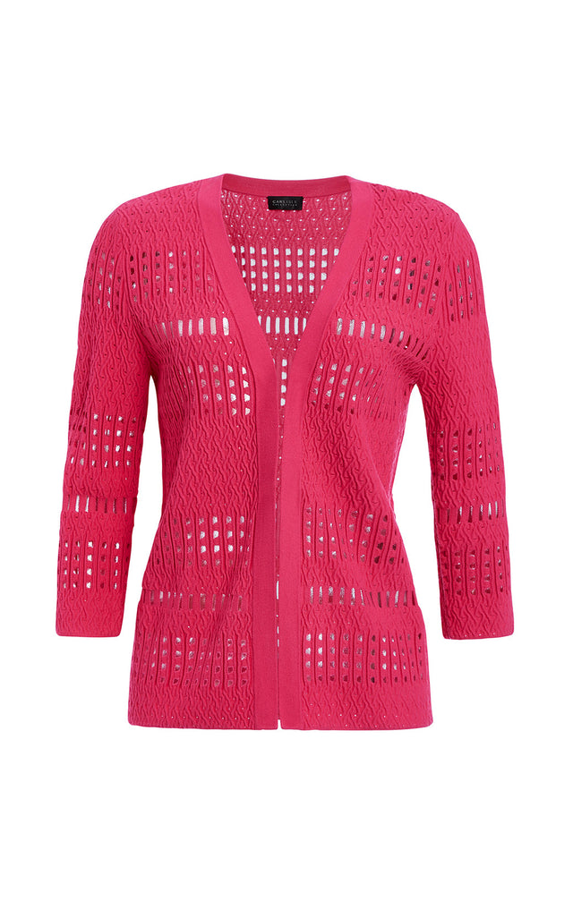 Blushing-Cardi - Airy Ottoman And Pointelle Cardigan - Product Image
