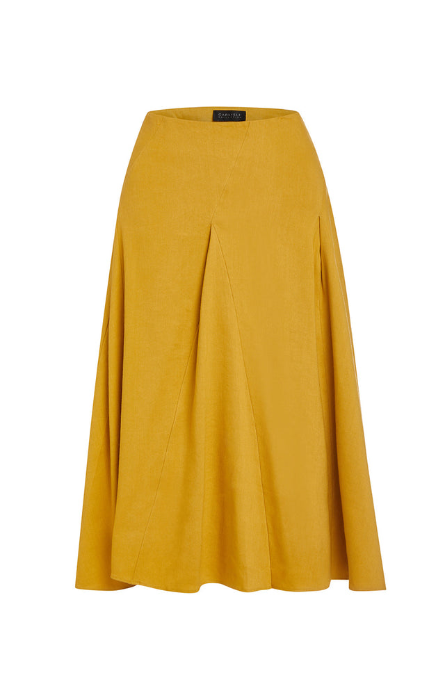 El Dorado - Wide-Sweep Italian Stretch Linen Skirt - Product Image