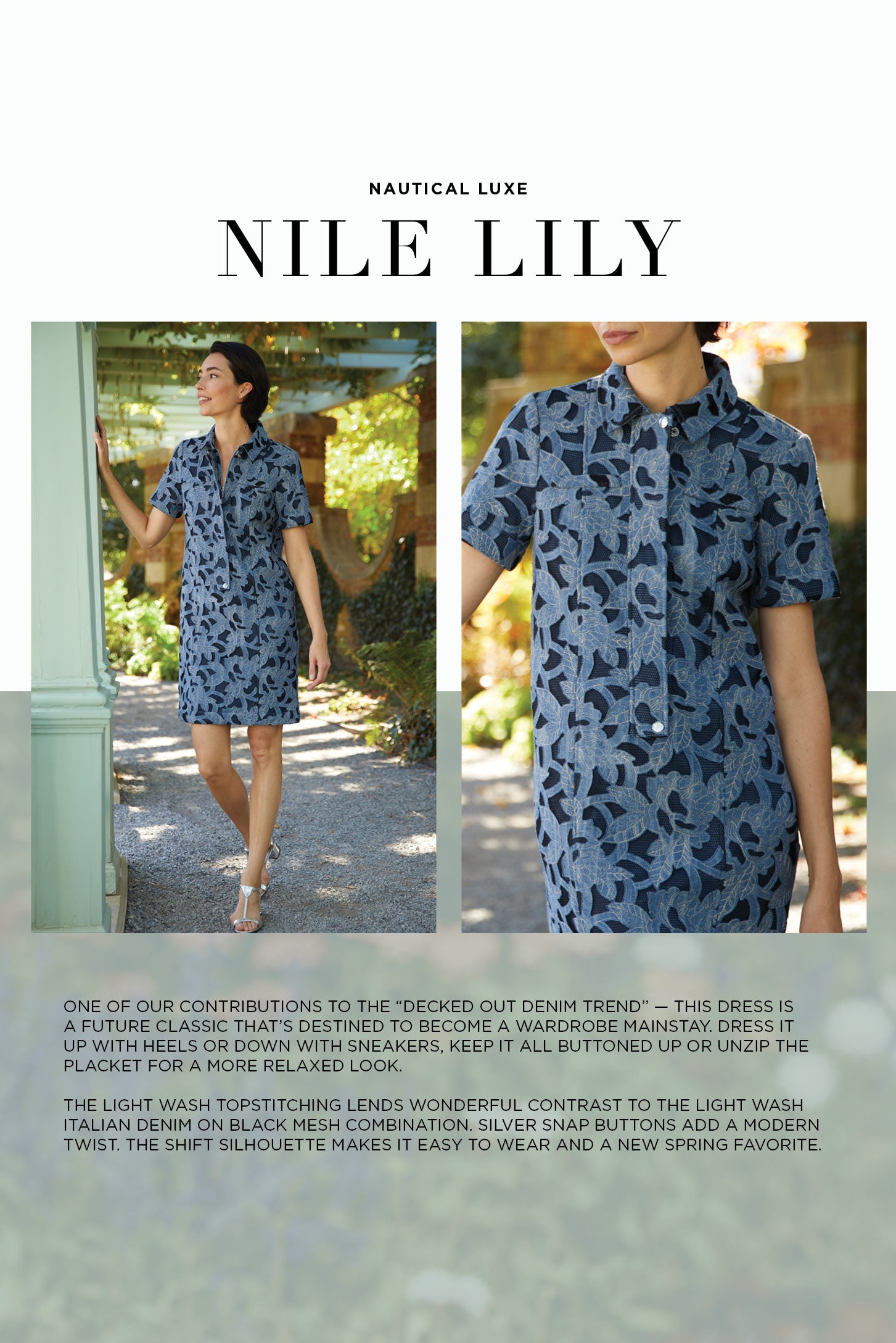 Nautical Luxe - The Nile Lily Shirt Dress