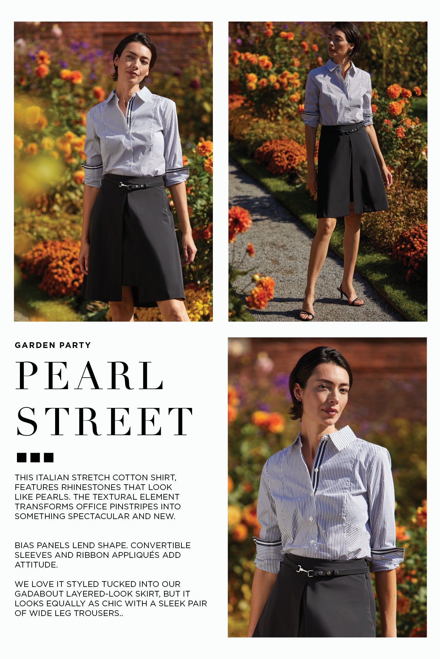 Garden Party - An Embellished Pinstripe Blouse