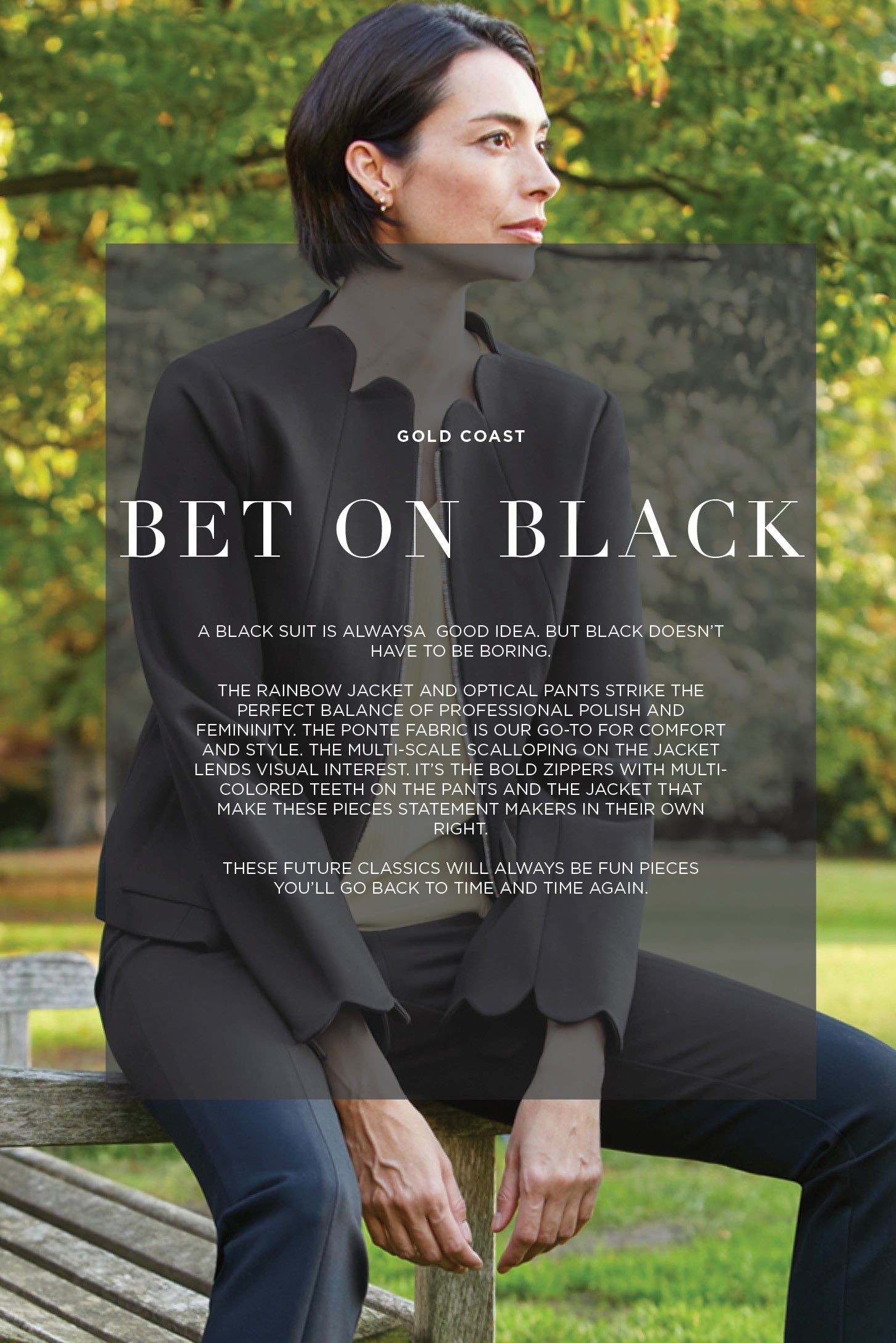 Gold Coast - Bet On Black - A Sleek Black Ponte Suit