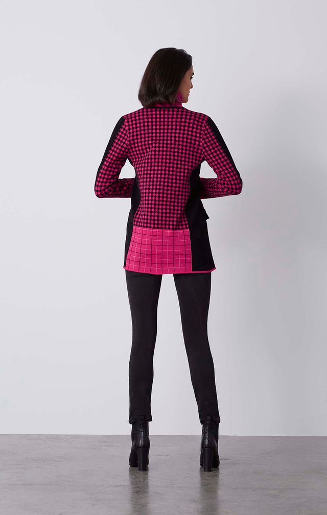 Villanelle - Long Knit Jacquard Jacket - On Model