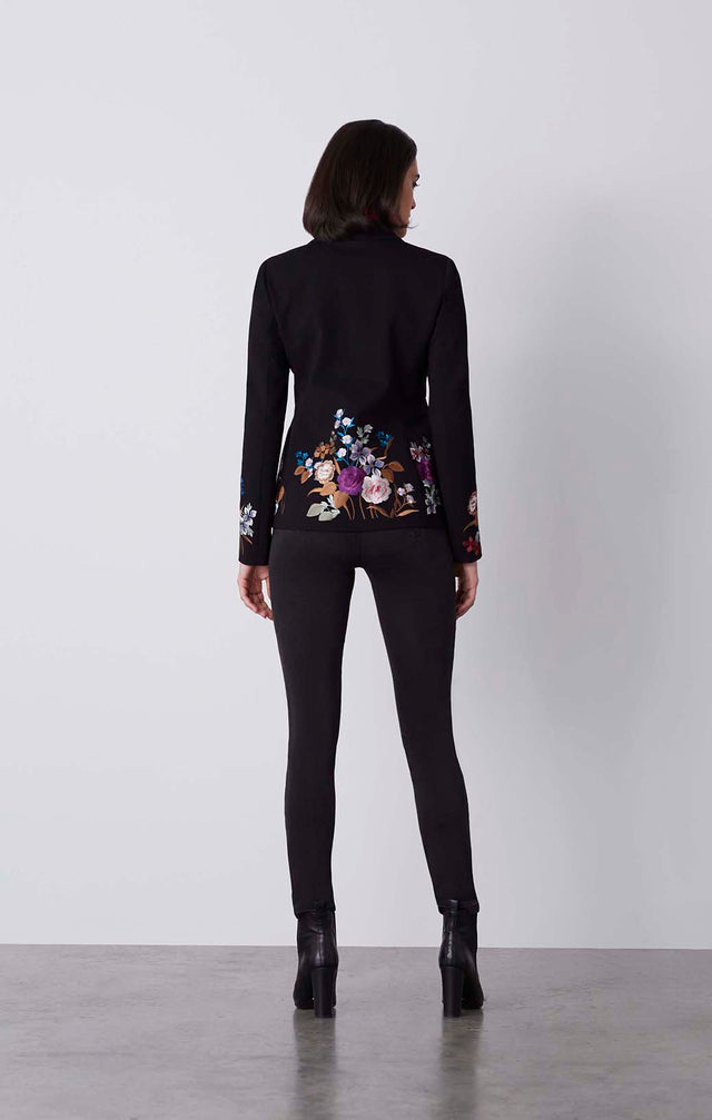 Conservatory - Embroidered Ponte Blazer - On Model