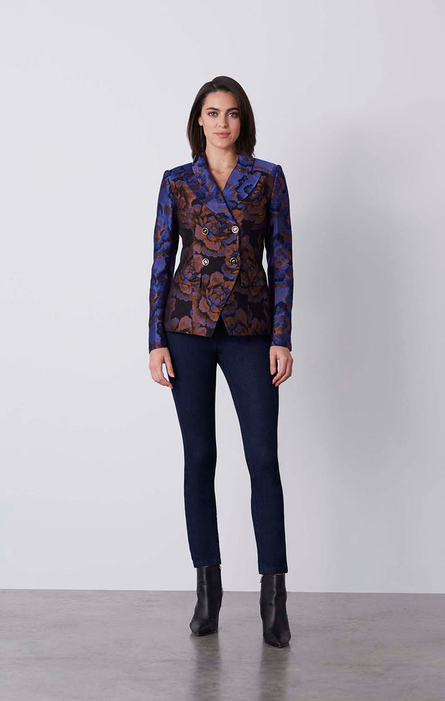 Magnifique - French Floral Jacquard Jacket - On Model