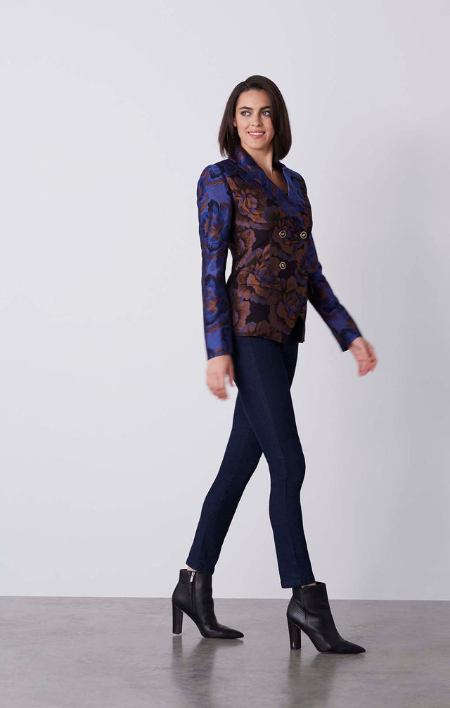 Magnifique - French Floral Jacquard Jacket - On Model