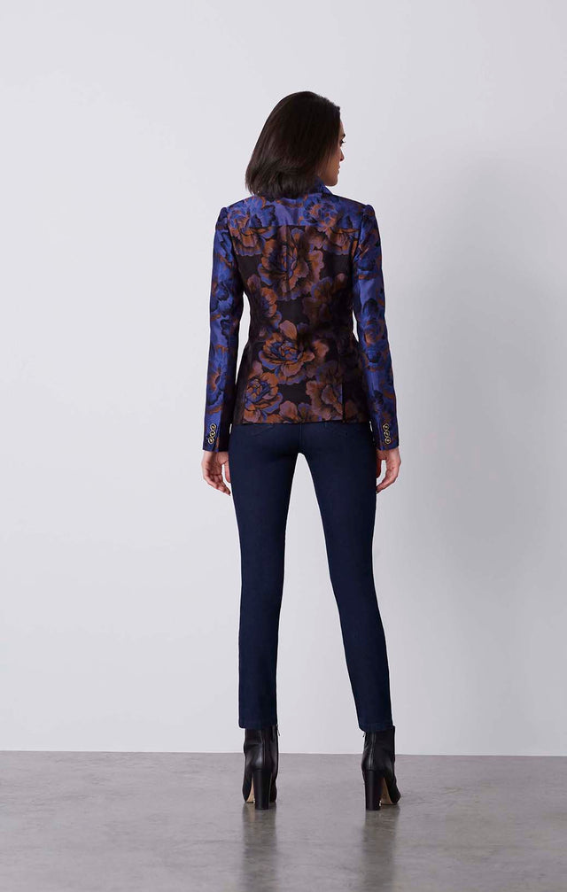 Magnifique - French Floral Jacquard Jacket - On Model