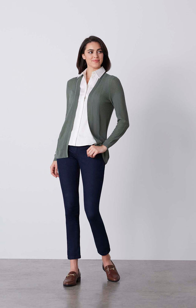 Victorious - Waffle-Stitch Cashmere Cardigan - On Model
