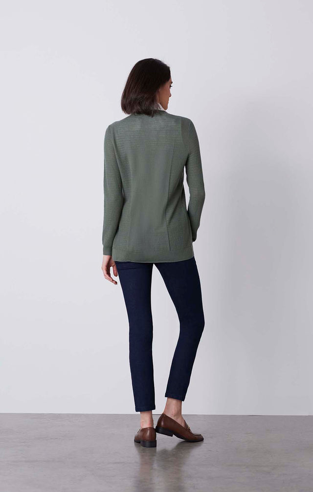 Victorious - Waffle-Stitch Cashmere Cardigan - On Model
