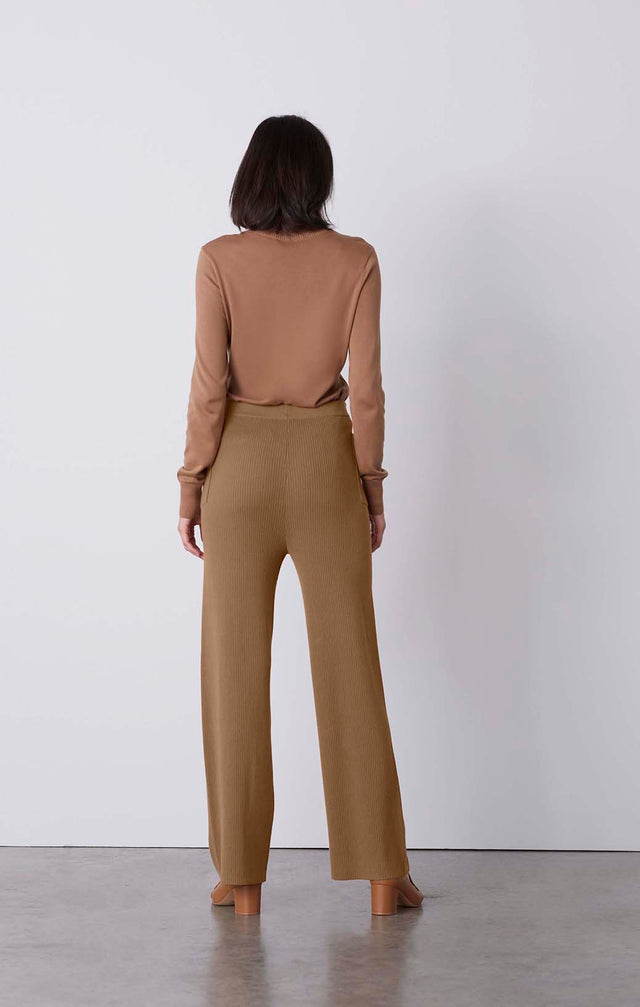 Time Off - Rib-Knit, Wide-Leg Pants - On Model