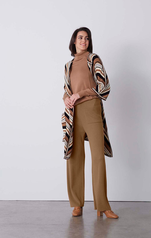 Hipster - Cashmere-Softened Striped Cardigan - On Model