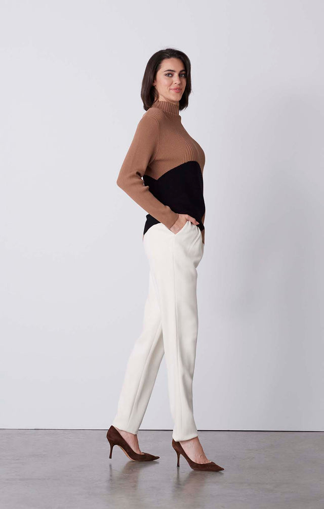 Golightly - Asymmetrical Colorblock Sweater - On Model