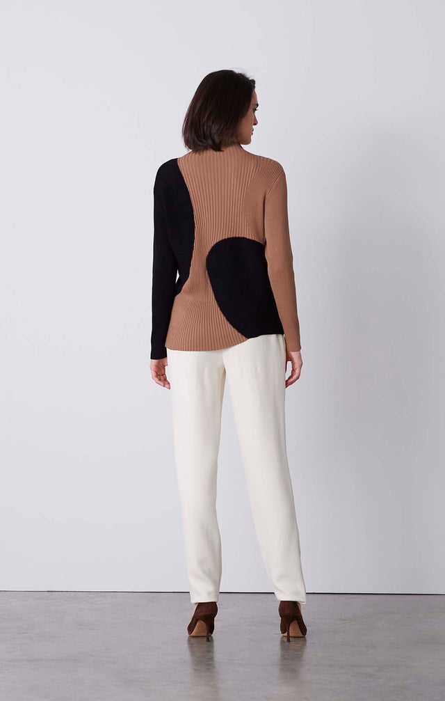Golightly - Asymmetrical Colorblock Sweater - On Model
