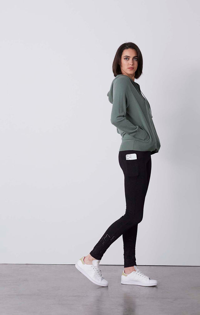 Esplanade - Cashmere-Softened Knit Hoodie - On Model