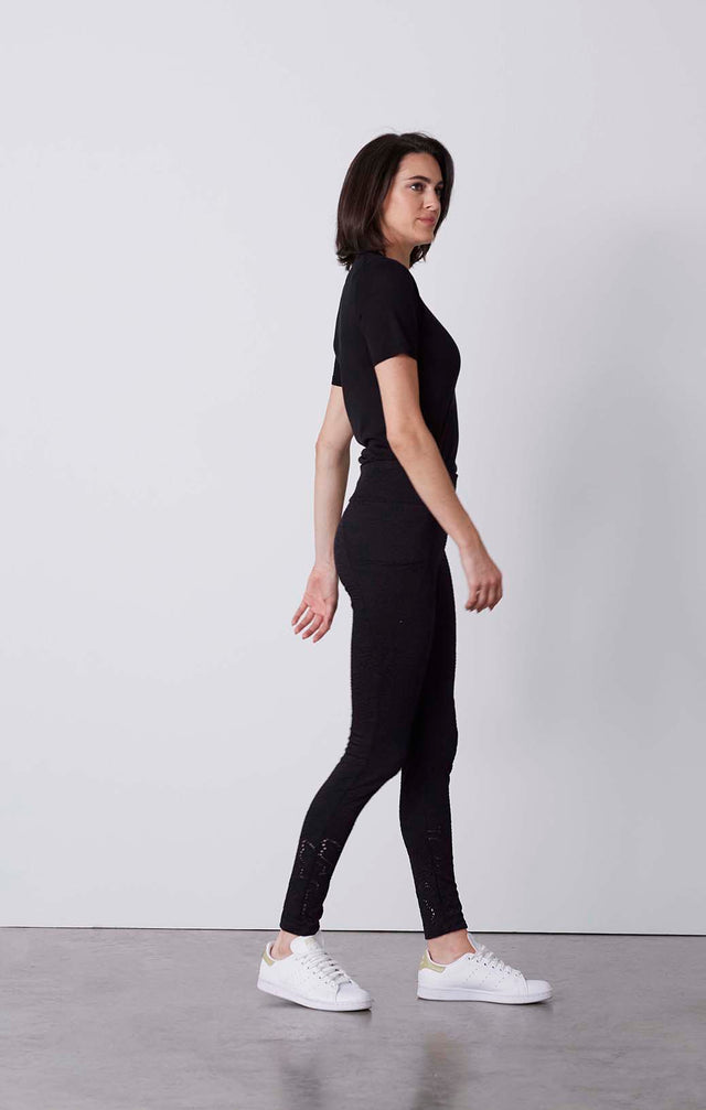 Scrollwork - Pants In Embroidered Brazilian Knit - On Model