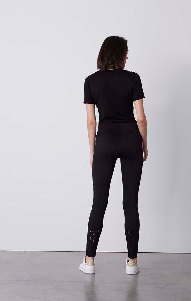Scrollwork - Pants In Embroidered Brazilian Knit - On Model