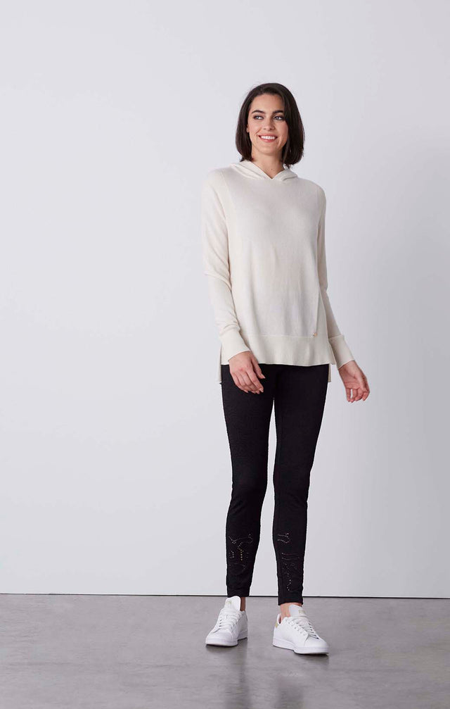 Majestic - Hooded Cashmere Pullover - On Model