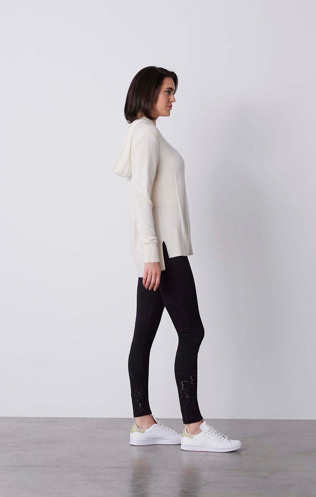Majestic - Hooded Cashmere Pullover - On Model