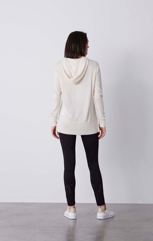 Majestic - Hooded Cashmere Pullover - On Model