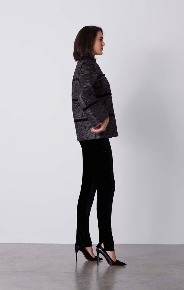 Moonbeams - Quilted Italian Satin Coat - On Model