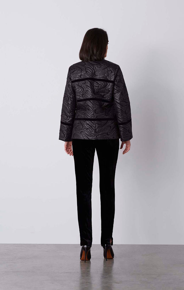 Moonbeams - Quilted Italian Satin Coat - On Model