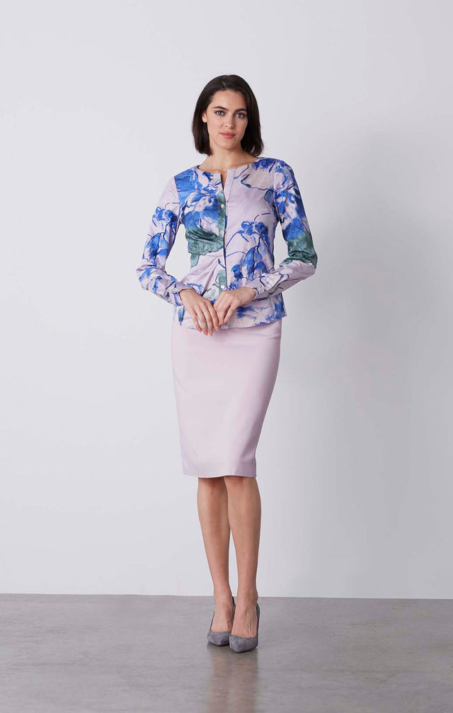 Ethereal - Asymmetrical Draped Blouse - On Model