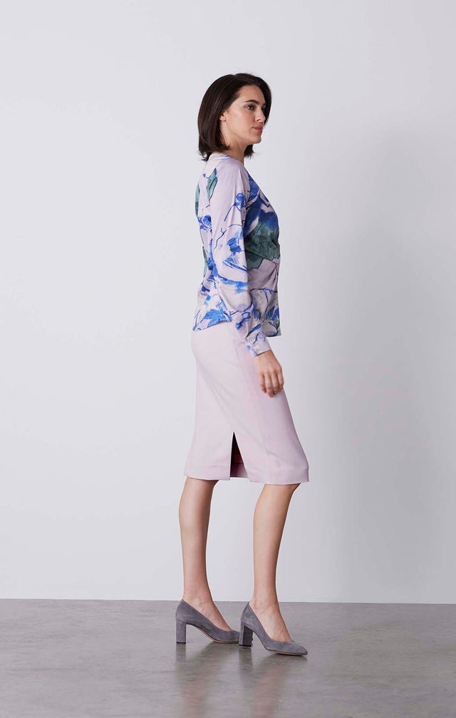 Ethereal - Asymmetrical Draped Blouse - On Model