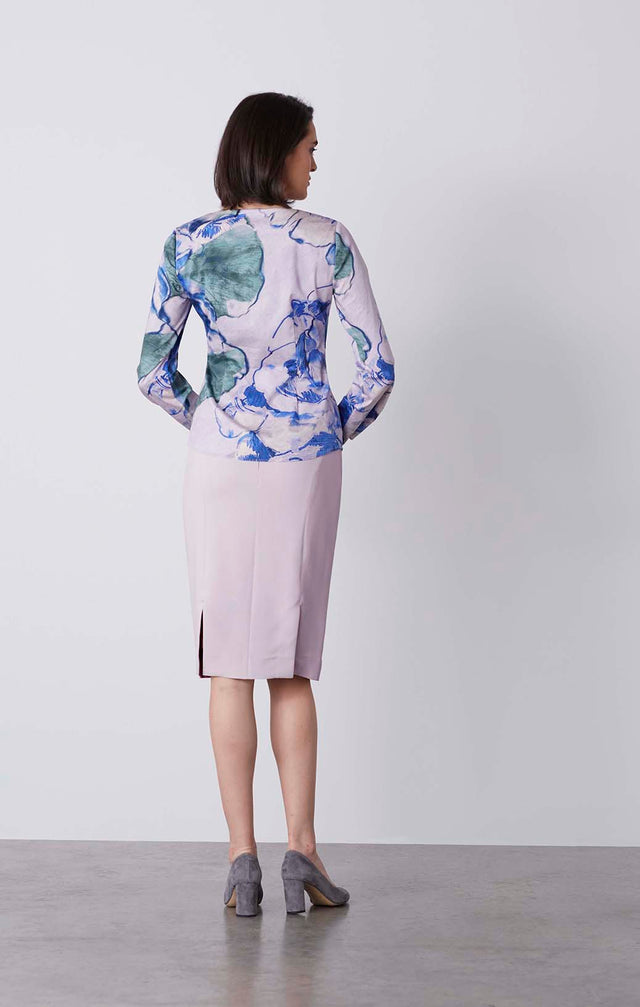 Ethereal - Asymmetrical Draped Blouse - On Model