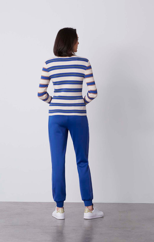 Disport - Ruffled Mixed-Stripe Sweater - On Model