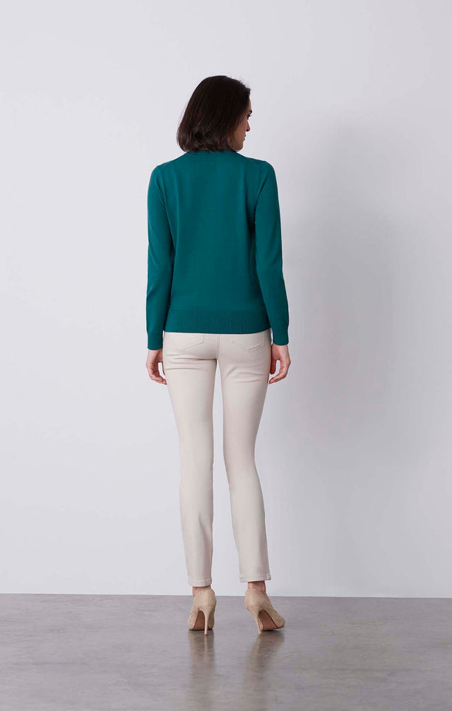 Renewal - Split Hem Crew Neck Sweater - On Model