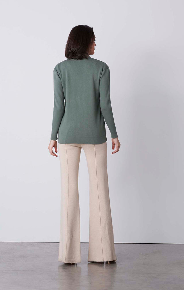 Ming - Cardigan With Floral-Print Satin Front - On Model