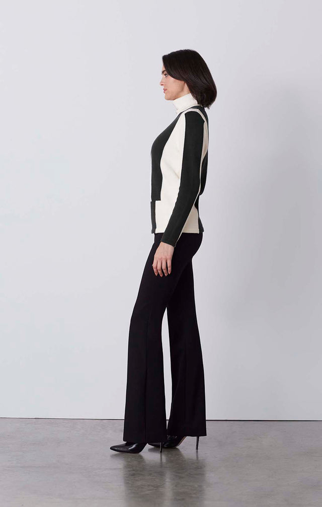 Reset - Jersey Intarsia Turtleneck In Organic Cotton - On Model