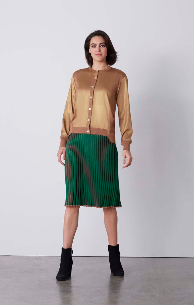 Normandie - Cashmere & Silk Knit Cardigan - On Model