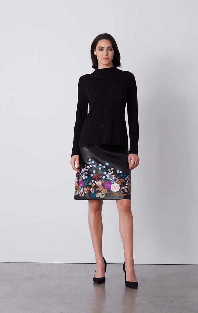 Navigation - Silk-Softened Mock Turtleneck - On Model