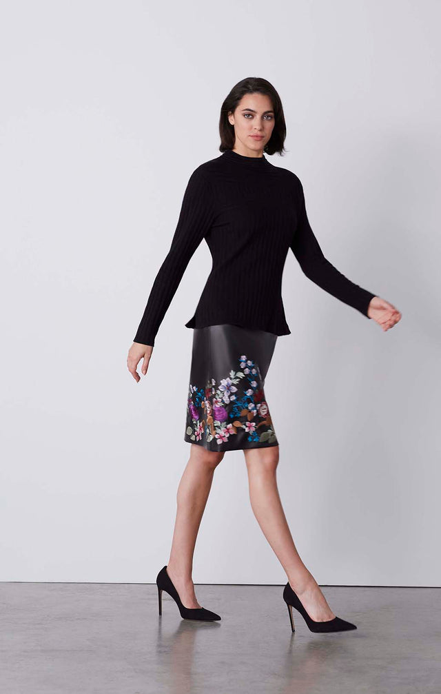 Navigation - Silk-Softened Mock Turtleneck - On Model
