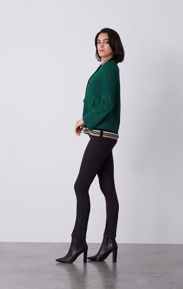 Green Room - European Cropped Jacket With Ultra Stretch - On Model