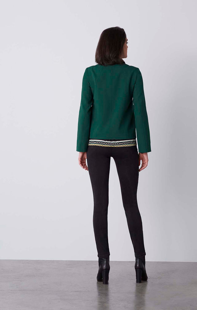 Green Room - European Cropped Jacket With Ultra Stretch - On Model