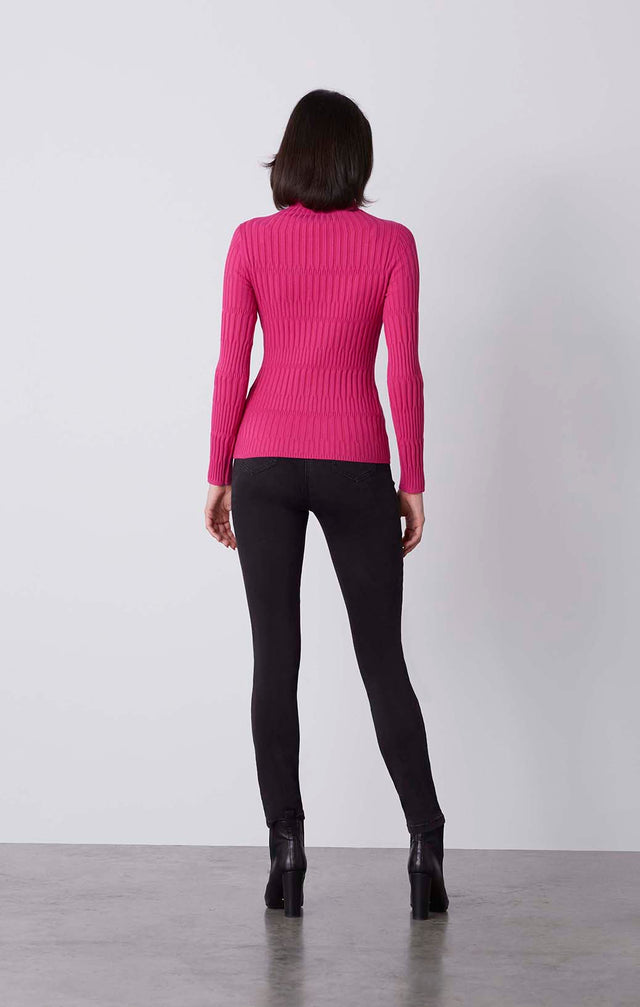Redbud - Varied Rib Turtleneck - On Model