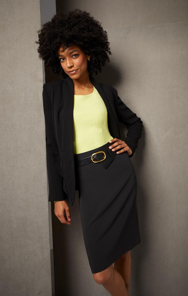 BLACK ROCK-JAPANESE CRÊPE SKIRT-1-SK-2189-ON MODEL