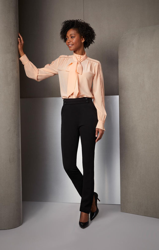PATRICIAN-SILK CRÊPE BLOUSE-1-TP-1774-ON MODEL