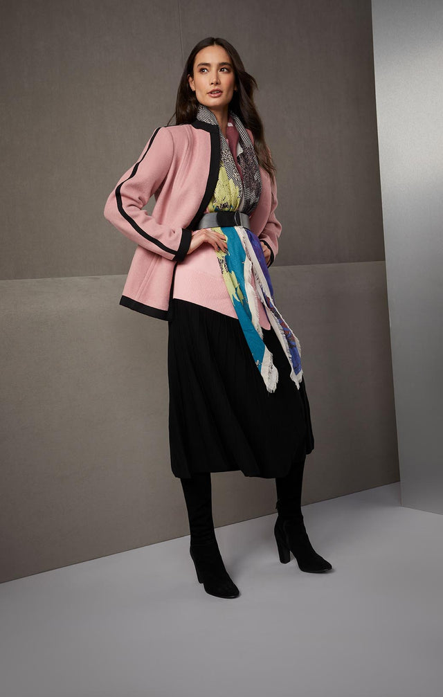 STILL-CASHMERE-SOFTENED FLORAL SCARF-5-SC-1720-ON MODEL