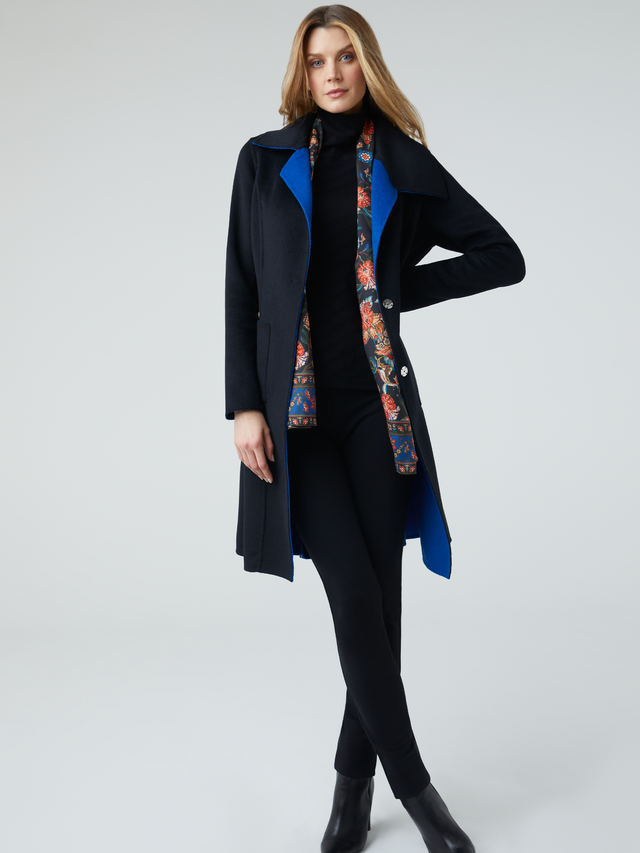 Lookbook image - model wearing Gemini coat