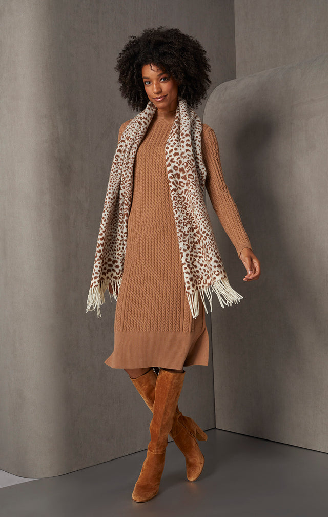 Refuge - Silk-Softened, Cable-Knit Dress - On Model, Look