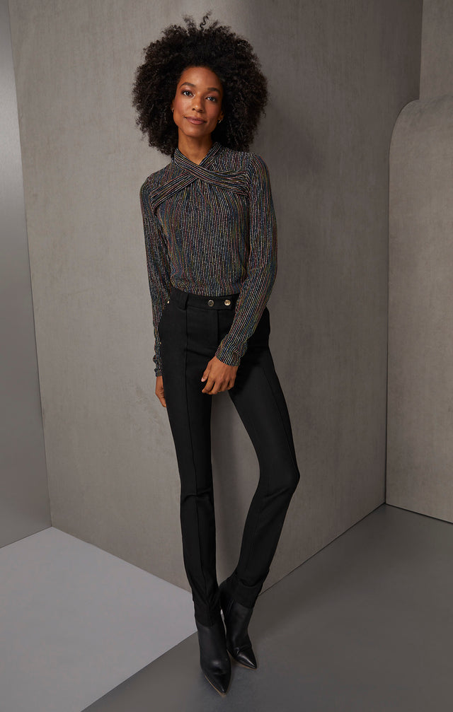 Show Jumper - Stretch Faux-Suede Leggings - On Model, Look